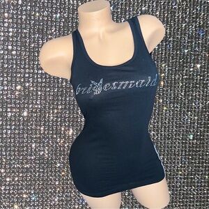 Playboy bunny bridesmaid rhinestone bling black silver new with tags vintage y2k